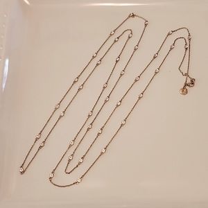 Timeless Treasure Touchstone Crystal long Necklace rose gold NWB